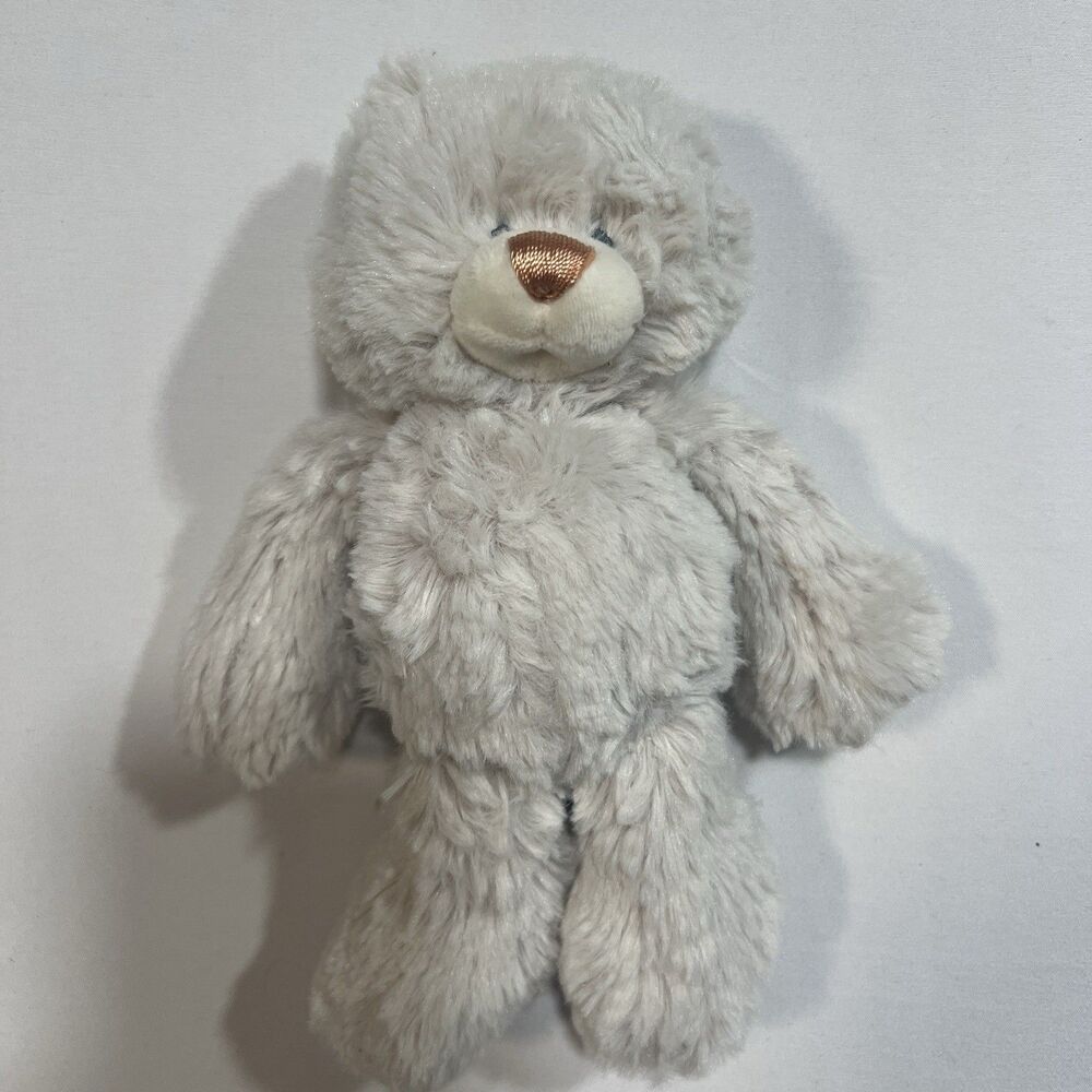 DEMDACO November Birthstone Bear Plush 8.5" Gray Teddy Bear Copper Heart Citrine